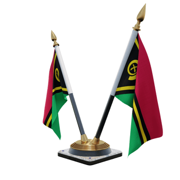 Vanuatu 3d illustration Double V Desk Flag Stand png