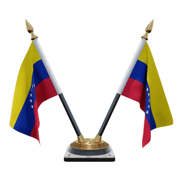 Venezuela 3d illustration Double V Desk Flag Stand png