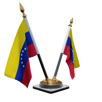 Venezuela 3d illustration Double V Desk Flag Stand png