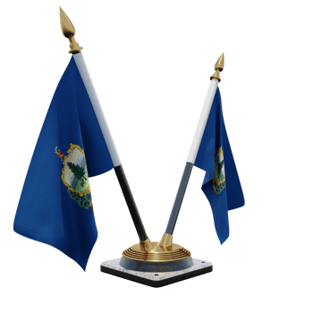 Vermont 3d illustration Double V Desk Flag Stand png