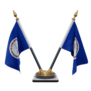Virginia 3d illustration Double V Desk Flag Stand png