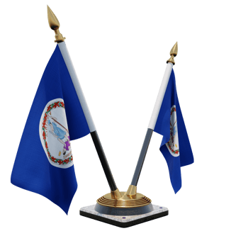Virginia 3d illustration Double V Desk Flag Stand png