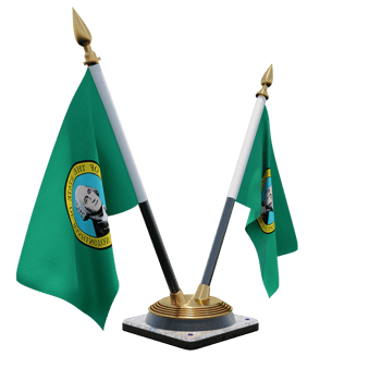Washington 3d illustration Double V Desk Flag Stand png