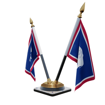 Wyoming 3d illustration Double V Desk Flag Stand png