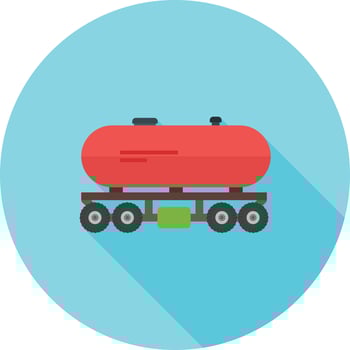 Tank Wagon Flat Long Shadow Icon vector