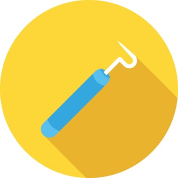Dental Explorer Flat Long Shadow Icon vector