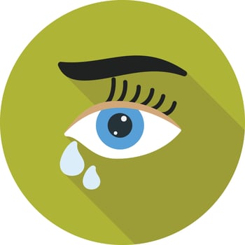 Tears in Eyes Flat Long Shadow Icon vector