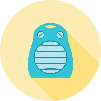 Fan Heater Flat Long Shadow Icon vector