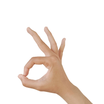 Close up Asian female hand show pinch gesture made, Ok sign finger arm and hand isolated on a white background copy space symbol language okay png
