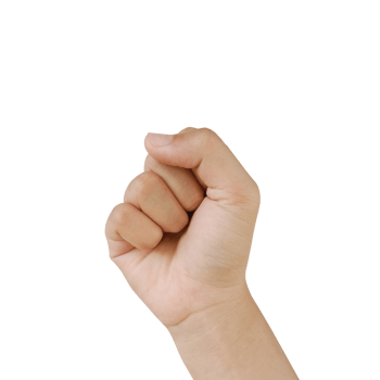 Close up Asian female hand show stranglehold, arm and hand isolated on a white background png