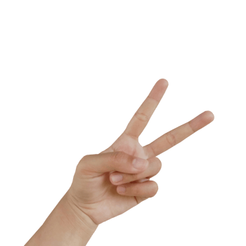Close up Asian female hand in scissors gesture, number two, victorious gesture, sign finger arm and hand isolated on a white background copy space symbol png