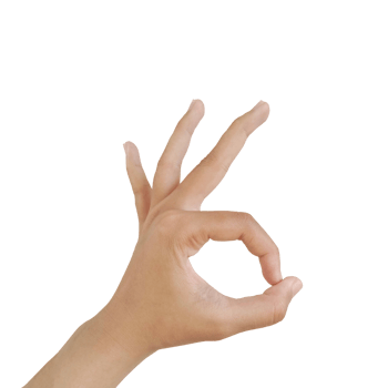 Close up Asian female hand show pinch gesture made, Ok sign finger arm and hand isolated on a white background copy space symbol language okay png