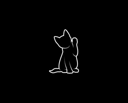 kitten outline vector silhouette