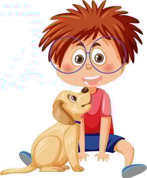 A boy with his dog cartoon character vector