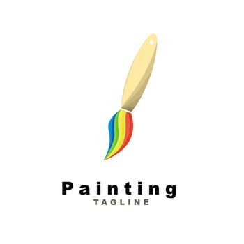 Brush and paint with full color with minimalist design style. Creative concept of paint design vector