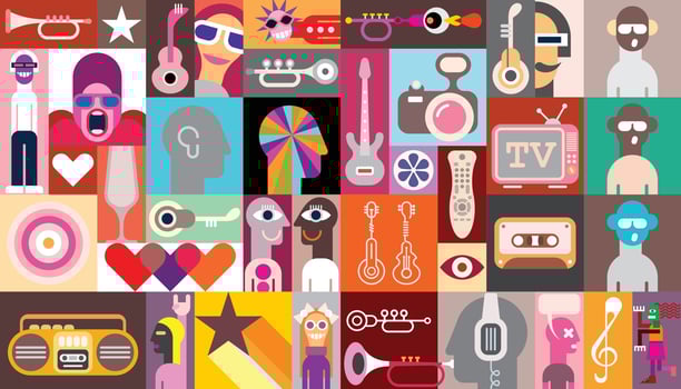 Pop-art vector collage