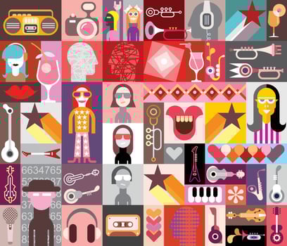 Pop art collage vector