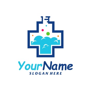Health Lab Logo Design Template. Health Science logo concept vector. Creative Icon Symbol vector