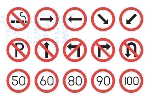 Set Of Turn Sign Icons Vector Illustration In Flat design