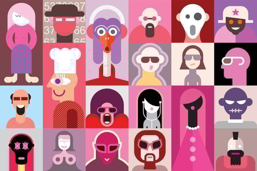 People pop-art vector design