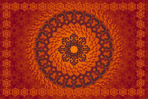 Background with Mandala ornament, round indian pattern, muslim pattern vector