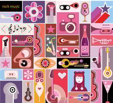 Concert Pop Art Collage vector illustration
