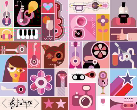 Concert Pop Art Collage vector illustration