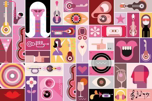 Pop-Art Musical Collage vector