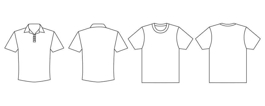 Tshirt set with flat lines vector