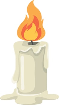Isolated white candle on white background vector