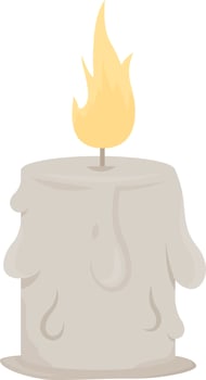 Candle semi flat color vector object