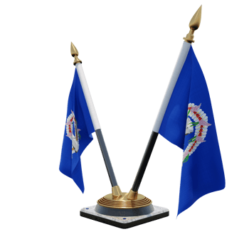 Northern Mariana Islands 3d illustration Double V Desk Flag Stand png