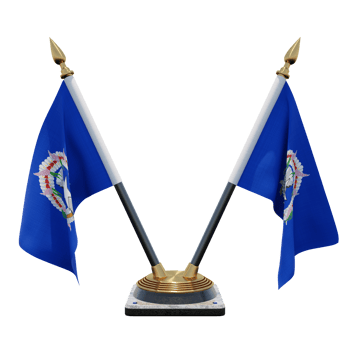 Northern Mariana Islands 3d illustration Double V Desk Flag Stand png