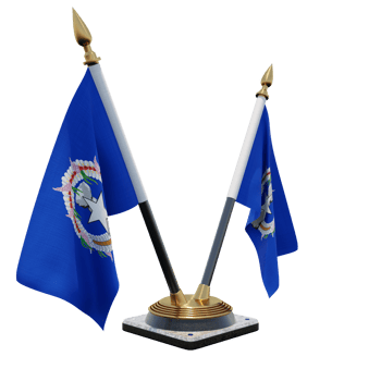 Northern Mariana Islands 3d illustration Double V Desk Flag Stand png