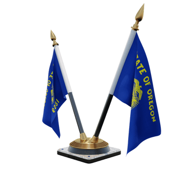 Oregon 3d illustration Double V Desk Flag Stand png