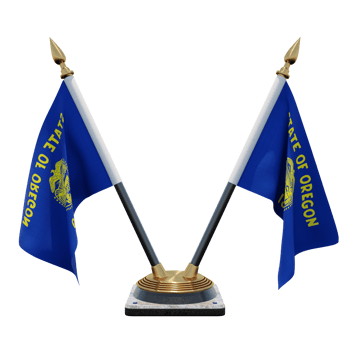 Oregon 3d illustration Double V Desk Flag Stand png