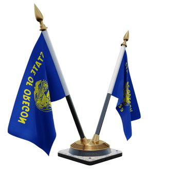 Oregon 3d illustration Double V Desk Flag Stand png