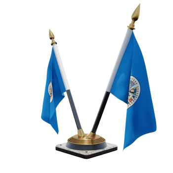 Organization of American States 3d illustration Double V Desk Flag Stand png