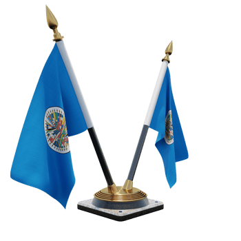 Organization of American States 3d illustration Double V Desk Flag Stand png