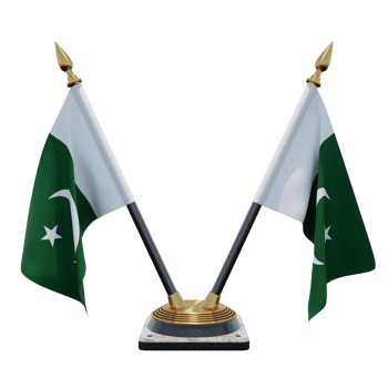 Pakistan 3d illustration Double V Desk Flag Stand png