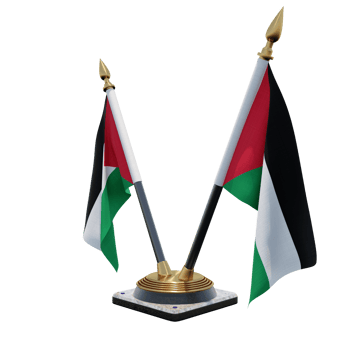 Palestine 3d illustration Double V Desk Flag Stand png