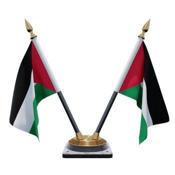 Palestine 3d illustration Double V Desk Flag Stand png