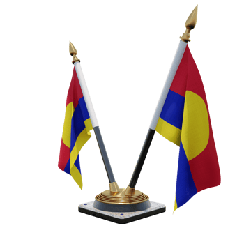 Palmyra Atoll 3d illustration Double V Desk Flag Stand png