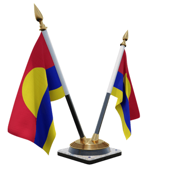 Palmyra Atoll 3d illustration Double V Desk Flag Stand png