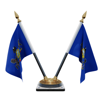 Pennsylvania 3d illustration Double V Desk Flag Stand png