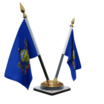 Pennsylvania 3d illustration Double V Desk Flag Stand png