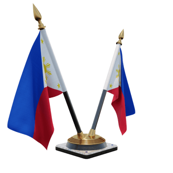 Philippines 3d illustration Double V Desk Flag Stand png