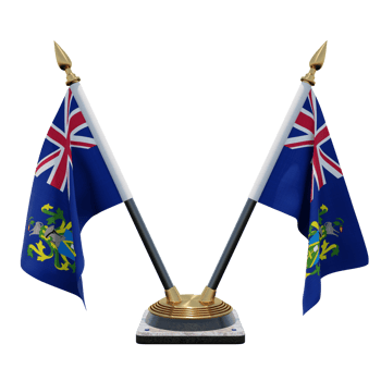 Pitcairn Islands 3d illustration Double V Desk Flag Stand png