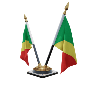 Republic of Congo 3d illustration Double V Desk Flag Stand png