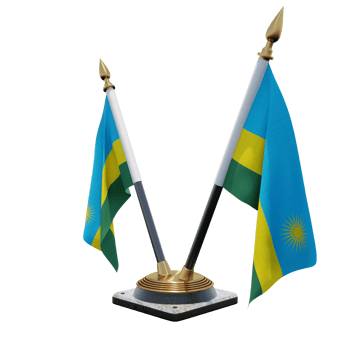 Rwanda 3d illustration Double V Desk Flag Stand png
